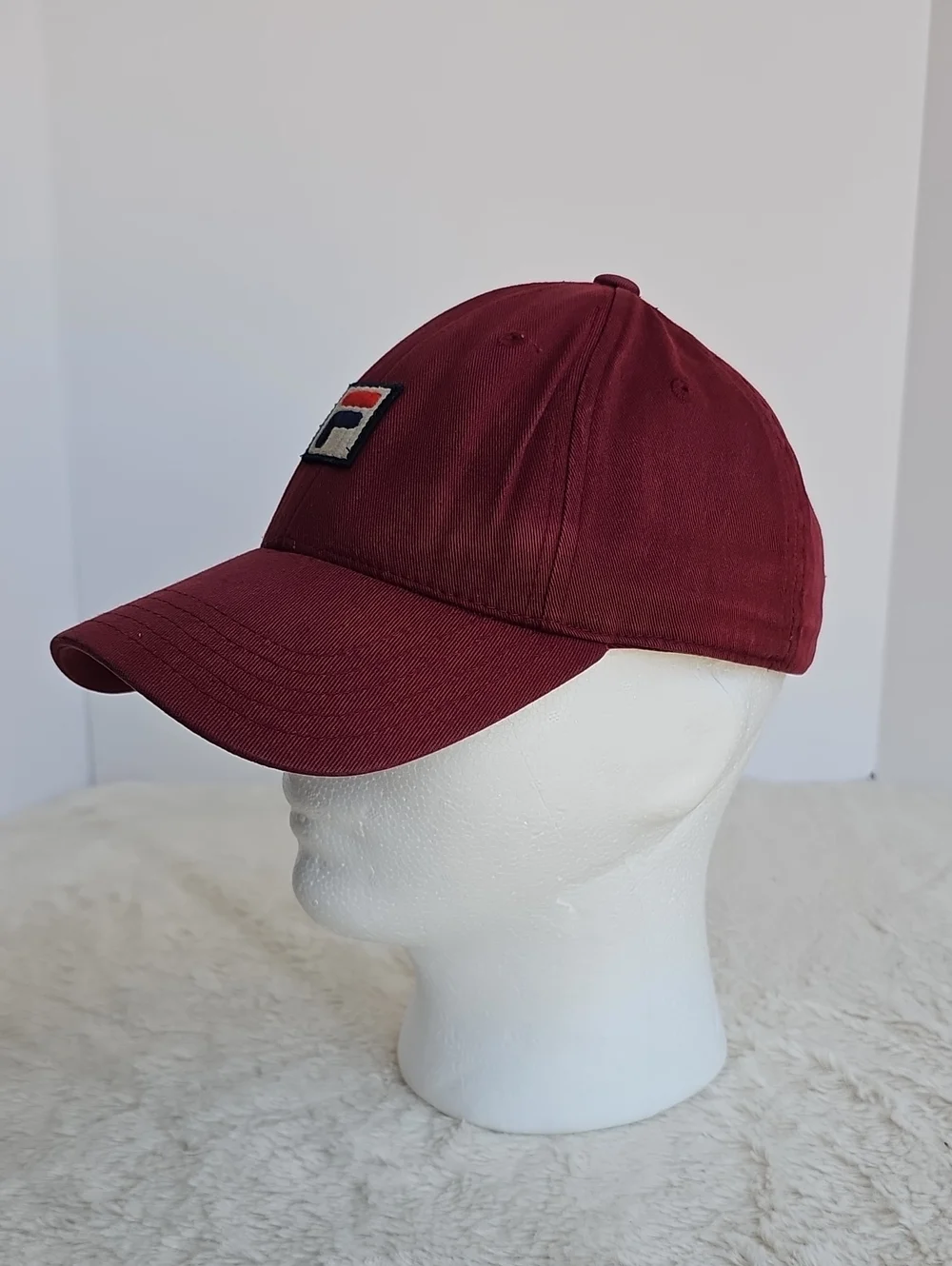 FILA Burgundy Red Logo Baseball Cap Hat One Size Adjustable